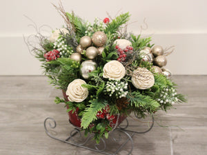 Christmas Sleigh: Sola Wood Flowers Arrangements & Centerpieces