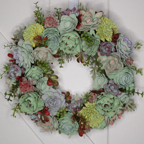 Blush Sola Wood Flower Indoor Wreath – My Dinosaur Dreams