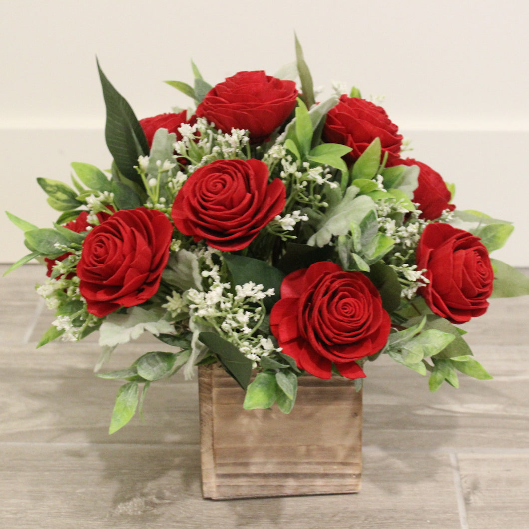 A Dozen Red Rose: Sola Wood Flowers Arrangements & Centerpieces