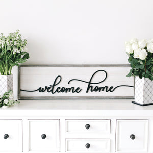 Welcome Home Wood Framed Sign