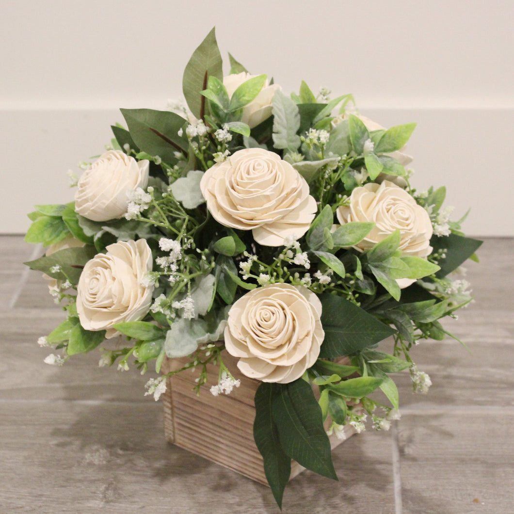 A Dozen White Roses: Sola Wood Flowers Arrangements & Centerpieces